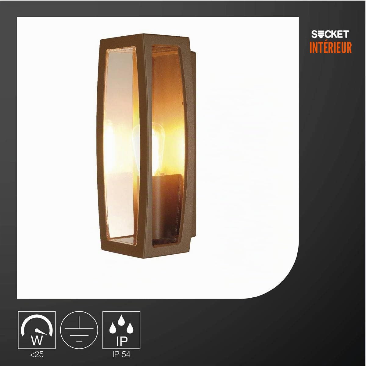 SLV Applique extérieure Meridian Box 2 Applique murale; E27; IP54; rouille 230657