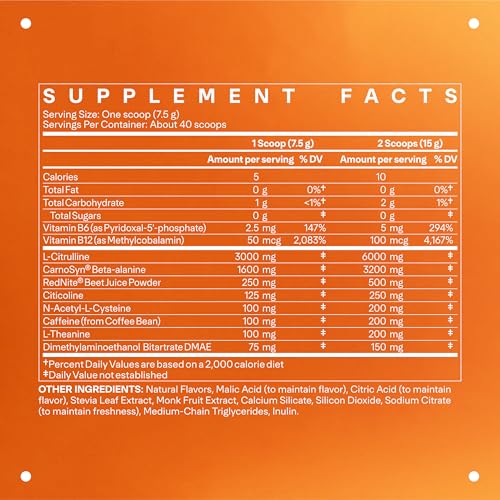 Image of LTH Pump Pre-Workout - Delicious Drink Powder - with L-Theanine & L-Citrulline - Supports Metabolism, Stamina & Focus - Dark Cherry, 40 Servings