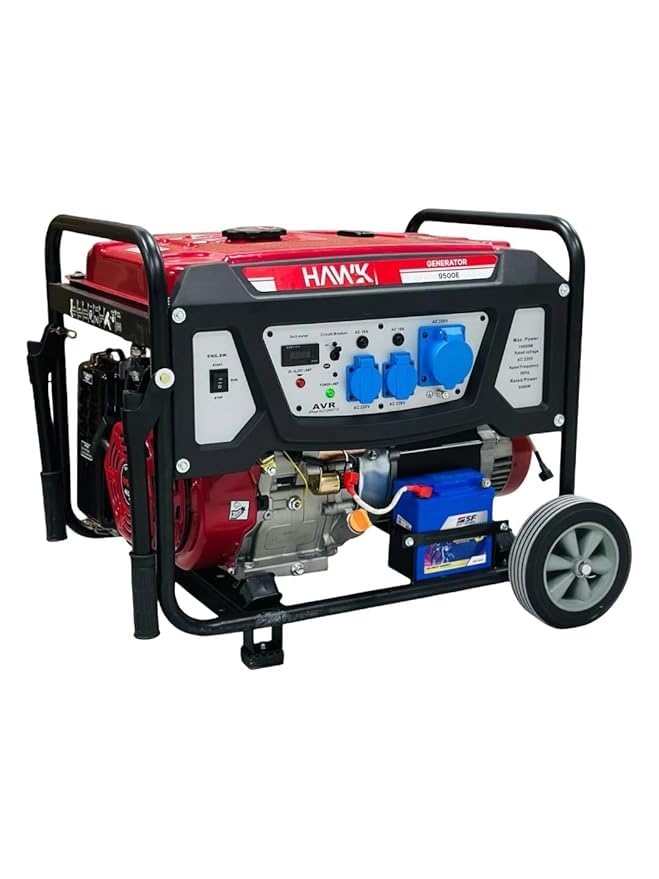 HAWK 9500E – 7000 W Single Phase Portable Petrol Generator | Electric Start & Recoil Backup | Industrial Grade | 8‑Hour Runtime | Heavy‑Duty Power for Construction, and Emergency Backup.-image-42
