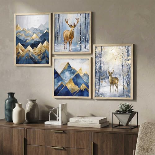 Image of kotart Aesthetic Wall Decor Paintings with Frame for Home Decoration - Painting for Living Room Bedroom Office - Framed Painting for Wall Decoration - Pack of 4 (Art 3, Big (13x17 or 13x13 inch))