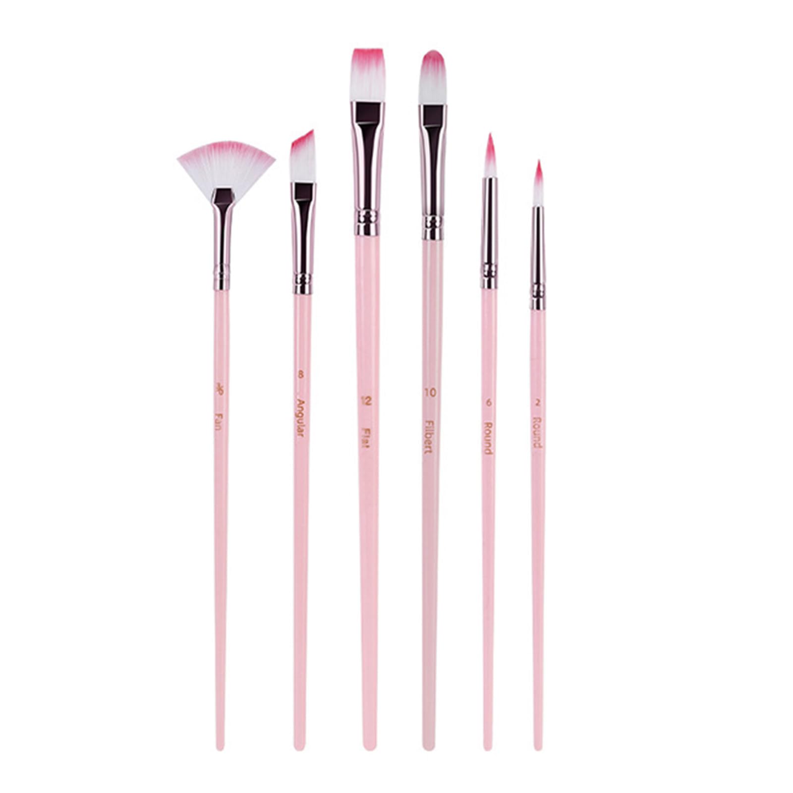 RBRMHM 6 Pcs Macaron Colored Paint Brushes Set Watercolor Acrylic Paint Brushes Drawing and Art Supplies for Artwork