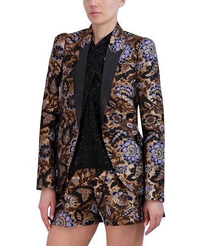 BCBGMAXAZRIA Women's Tall Size Long Sleeve V Neck Printed Blazer Jacket2