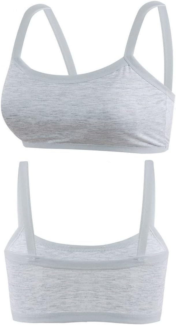 Girls' Lined Training Bra Cotton Cami Adjustable Straps for 9-14 Years - Image 3