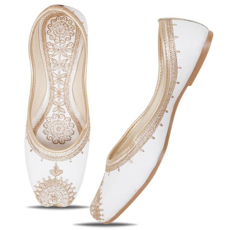Image of DFR Women Juti | Embroidered Rajasthani Mojari Girls Shoe
