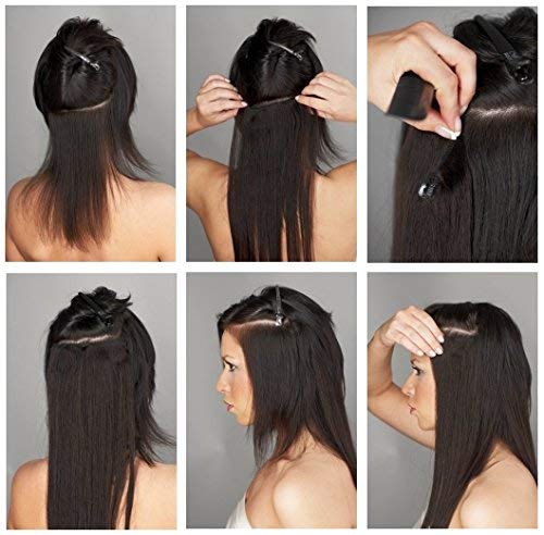 5-Clip Curly/Wavy Hair Extensions for Women & Girls – 100g 1-Piece Half Wig Hair Extension for Instant Volume & Length | Natural-Looking Clip-In Hairpiece Synthetic Fibers Dark Brown 3