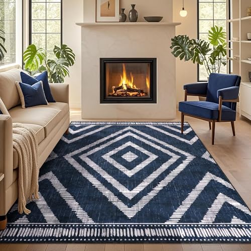 Geanlod Navy Boho 5x7 Rug