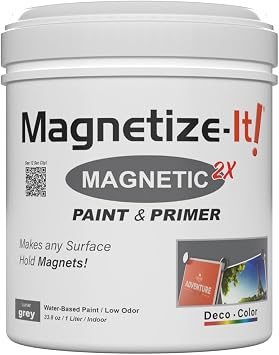 Magnetic Paint & Primer Water Based Lunar Grey Deco Color Extra Strong and Sustainable, All-Purpose Interior 1L