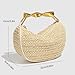 Straw Clutch Bag for Women Mini Summer Satchel Purse Fashion Woven Crossbody Shoulder Handbags with Chain Strap
