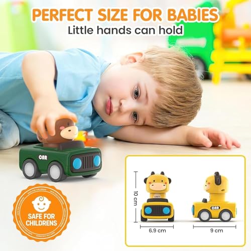 Image of ToyBharat Pressing Go Animal Car is a Multicolour Push N Go Toy with Realistic Animal Design. A Safe and Non-Toxic Kids Gift, Perfect for Indoor and Outdoor Play for Boys and Girls Aged 1-6 Years