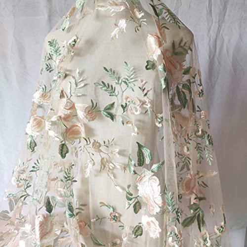 Tissu en dentelle brodé anti-plis pour rideau de toile de fond et robe de mariée sans défaut
