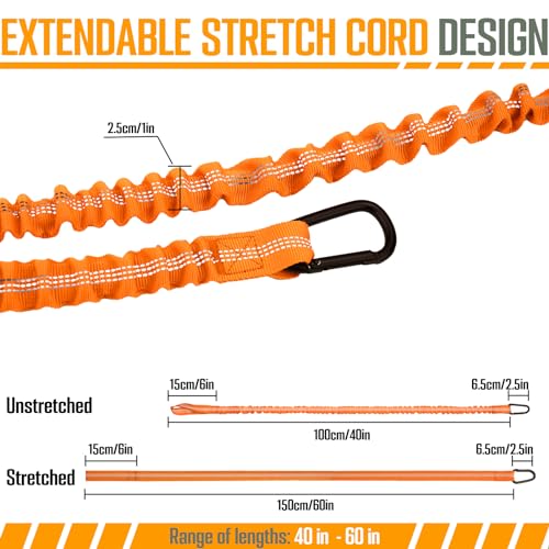 Apeso 2 Pack Kayak Paddle Leash, Paddle Board Leash Fishing Lanyard Tool Tether with Carabiner Kayaking Accessories for Canoe Boat Inflatable Paddle Board (Orange)