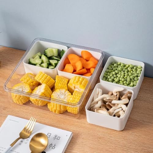 Image of HAMSA KITCHEN & LIFESTYLE HAMSA Multipurpose Spice Jars For Kitchen, Masala Box Container For Kitchen, Small Spices Box Rack, Seasonings Jar - Acrylic (Fruit and veges box), 3 L, Multicolor