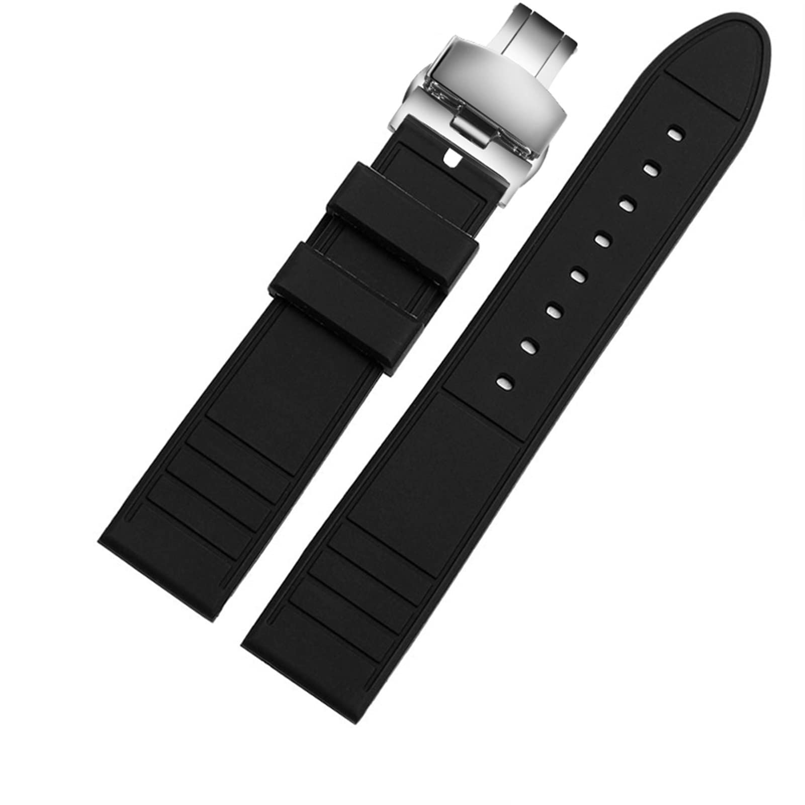 Strape Plus Longue 20 mm 22 mm Slicon Sports Watch Band Diving Imperproping Rubber mâle de Remplacement allongé Accessoire