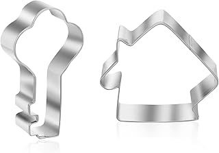 2 PCS House Cookie Cutters Shapes Key Biscuit Cookie Cutter Stainless Steel Biscuit Molds House Real Estate Cookie Cutter ...