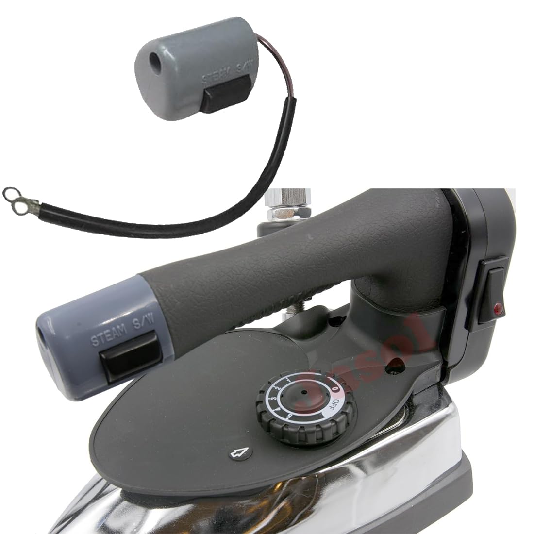 Steam Iron Handle Cap with Steam Switch for Any Silver Star Es-300, St-96 Model Electric Steam Iron Handle Cap Set with Steam Control Button Switch Feed Electric Steam Iron