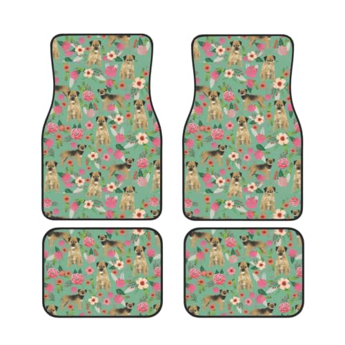 Alfombrillas de Border Terrier para coche: dale un toque floral y alegre a tus viajes