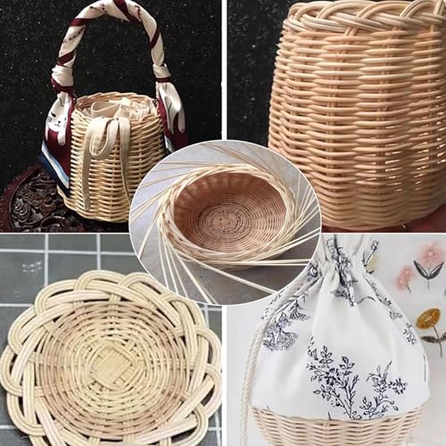Okrągły 10 mm do tkania wiklinowego i naprawy mebli - idealny do projektów DIY, dekoracji, aromaterapii i rzemiosła - trwały materiał rattanowy do wszechstronnego zastosowania"