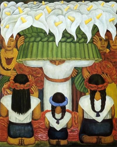 Affiche de Diego Rivera Fête de Santa Anita toile 40x50cm