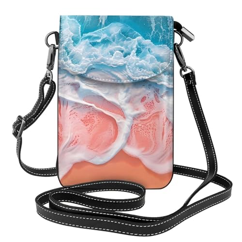 Pochette téléphone portable femme Beach Wave Sunset en cuir pour vos sorties d'été