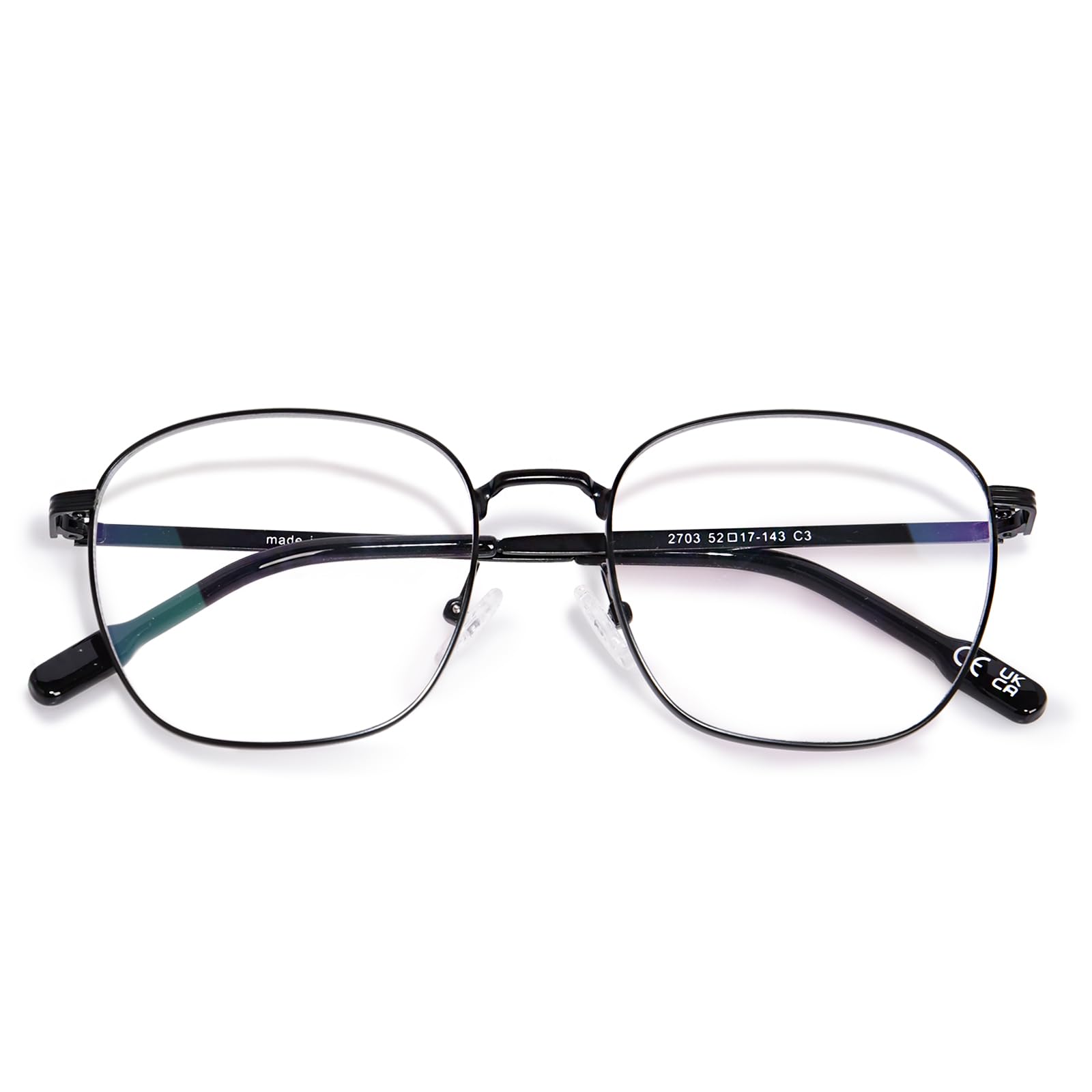 OPTOFENDY Metal Blue Light Blocking Glasses for Women Men, Square Computer Eyeglasses, Anti Eyestrain & UV Protection