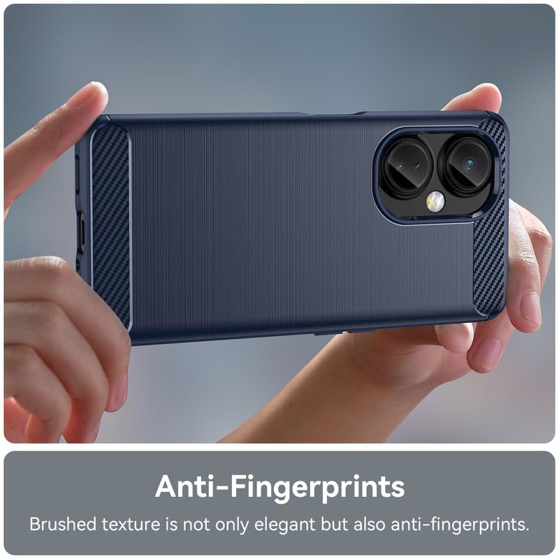 Image of Hybrid Carbon Fiber Back Case for OnePlus Nord CE 3 Lite (Blue)
