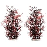 ibasenice 2 Piezas Plantas Artificiales para Acuario Decoración Plástico para Tanque Peces Adornos Realistas para Paisaje Acuático