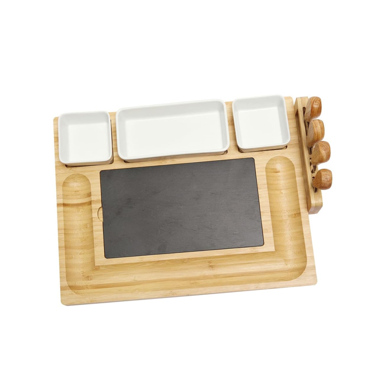 BRIGHTFUFU Cheese Board and Cutting Board Set Versatile Charcuterie Board with Chopping Board Accessories for Serving Fruits Desserts and Bread Assorted Color Kitchen Tool