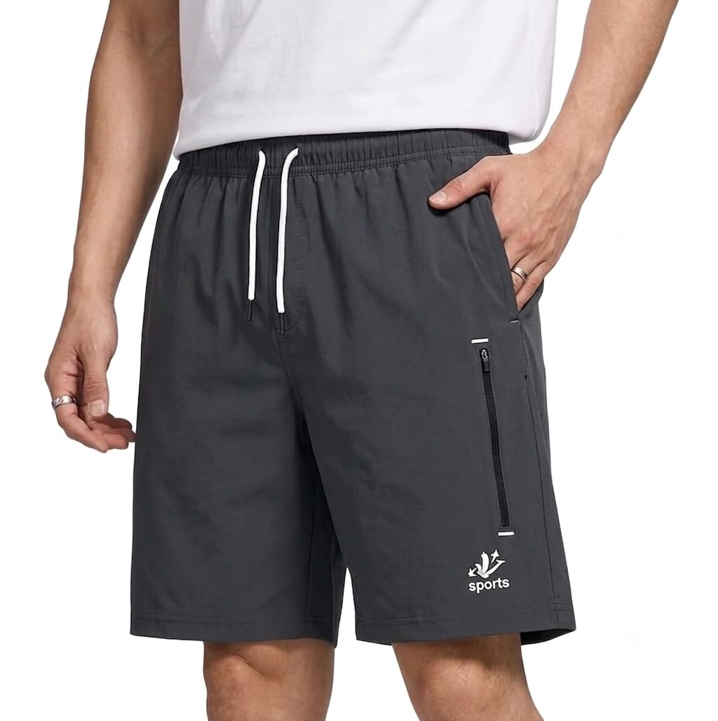 SS Prime HUB Men's Gym Shorts | Running Shorts for Men | Quick Dry Sports Shorts with Zip Pockets | Elastic Waist Active Wear | Regular Fit (in, Alpha, XL, Regular, Black)-picture-38