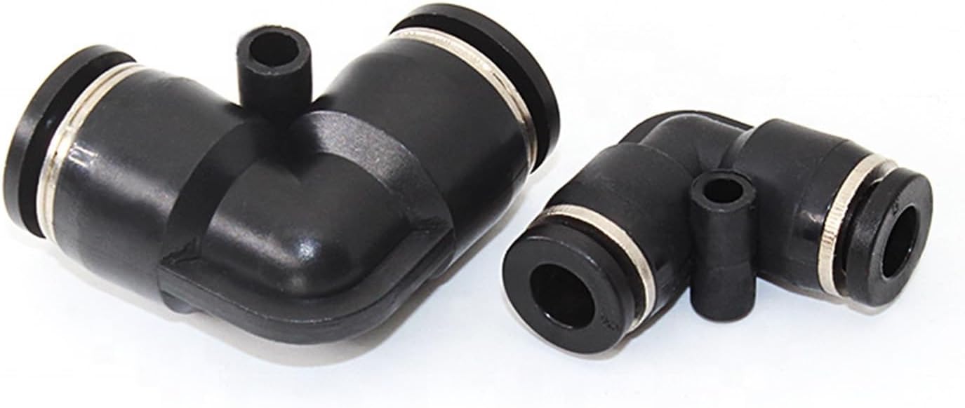 Pneumatic Tube Air Fitting Plastic Union Elbow L Connector Pipe Hose Push In One Touch Quick Joint Coupler 5Pcs(PV10)