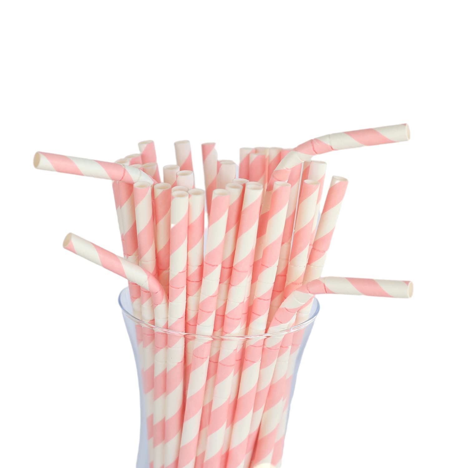 230 Pailles En Papier Rayées écologiques – 6x197mm, Biodégradables Et Colorées