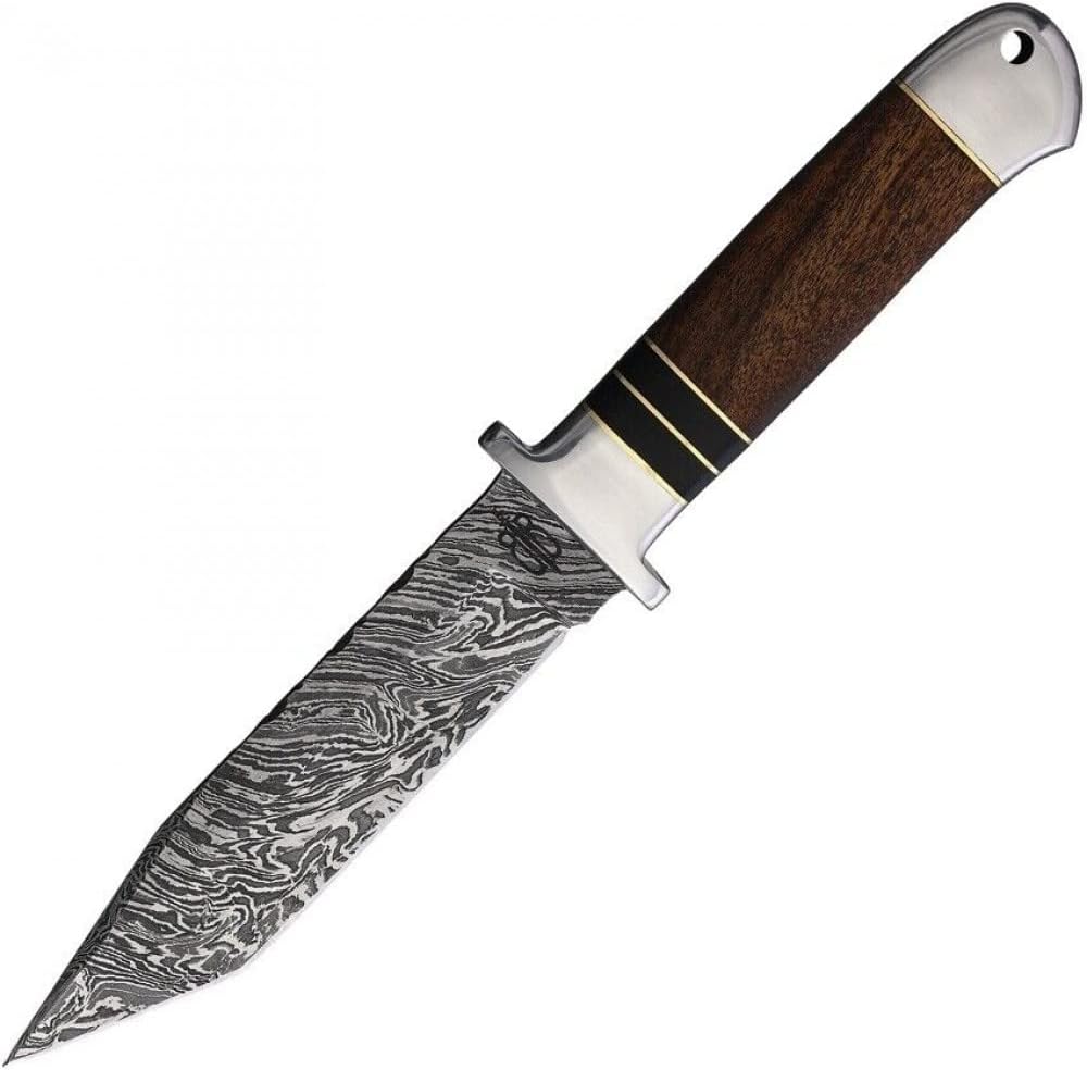 Custom Handmade Walnut Wood Damascus Steel Hunting Tanto Knife