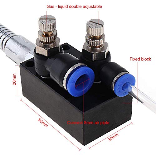 Chgimposs Mist Coolant Lubrication Spray System With Check Valve And Stainless Steel Flexible Pipe For Metal Cutting Engraving Cooling Machine/Air Pipe Cnc Lathe Milling Drill thumb #1