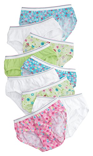 Hanes Girls' 100% Cotton Tagless Brief Panties