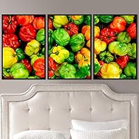3 Piece Framed Canvas Wall Art Colorful Vegetables Canvas Prints Home Artwork Decoration for Living Room,Bedroom - 16