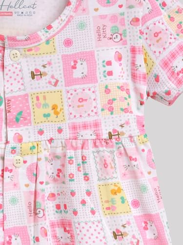 Image of HELLCAT 100% Cotton Baby Frock Dress for Girls - Pack of 3, Soft & Trendy, Short Sleeve