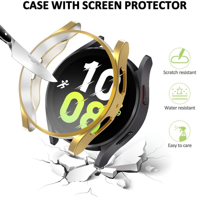 Miniatura 2 de Funda para Samsung Galaxy Watch 5 Protector de pantalla de 1.575 pulgadas, carcasa protectora de pantalla chapada en TPU suave, funda protectora