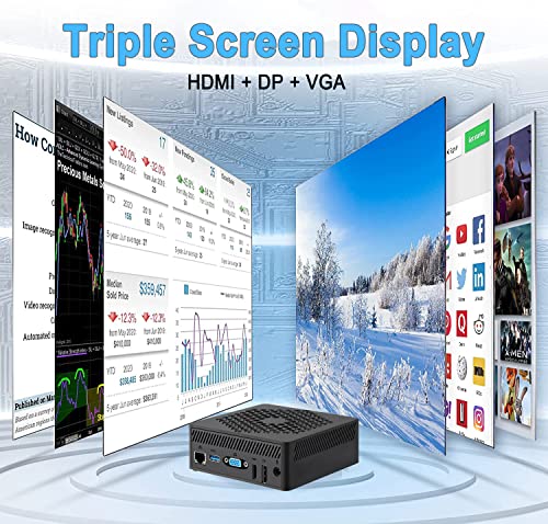 Neosmay Fanless Barebone Mini Pc Windows 11 Pro Computers With Intel 11Th Gen N6005 Quad Core Max 3.3Ghz, Dual Sodimm / 4K Uhd / 6Usb Ports+Hdmi+Dp+Vga/Wifi Ax / Bt5.0 Mini Computers(N6005 Barebone) #TOP4