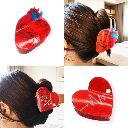 Pinza para cabello diseño corazón anatómico miniatura 4