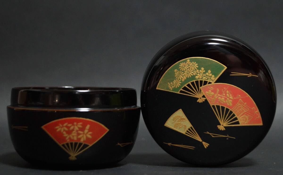 金蒔絵 扇面 松竹梅 棗 茶道具 天然木 本漆器 【公式通販】