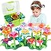 Giocattoli per Bambine di 3 anni Giocattoli per la Costruzione di Giardini Fioriti, Bouquet fai da te Set Regali per Bambine di 3 4 5 6 anni, Edificio Creativo e Artistico (130 PCS)