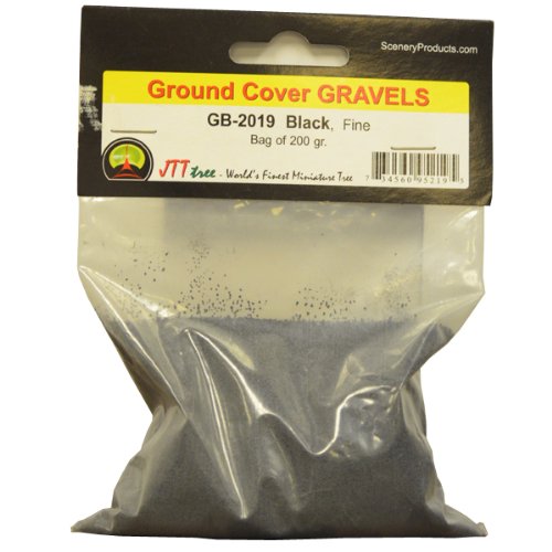 JTT Scenery Products Ballast and Gravel, Black, Fine/200gm