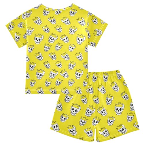 Skull Pajama Set Pajamas Sleepwear Nightwear Loungewear Clothes Set B04043462