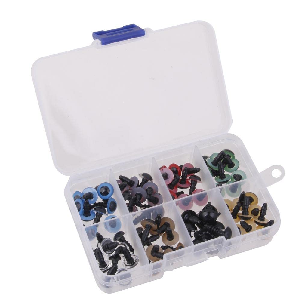 80 Pieces 10mm Mix Color Plastic Safety Eyes-image-49