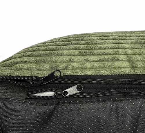 elropet Hundebett orthopädisch aus Kuschel Cord XS/S/M/L/XL kleine Hunde große Hunde Hundekorb (Olivegrün, XS (65x50x18cm))