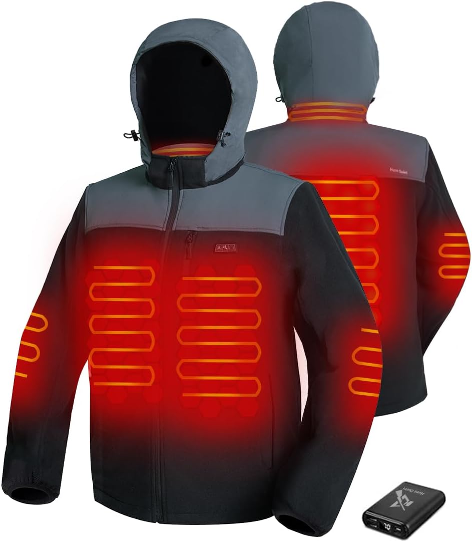 Men’s Heated Jacket Fleece with Power Bank, Rechargeable Coat for Hunting (Next Camo G2,Black,Size M-XXL) - Image 6