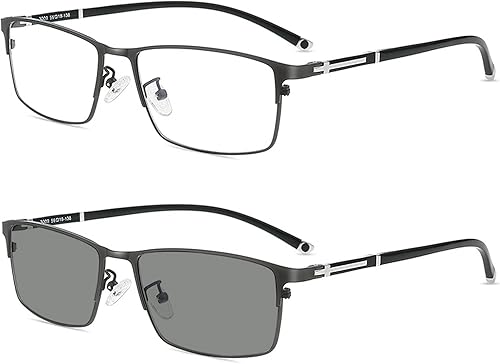 Miniatura 1 de Metal marco completo hombres transición gafas de lectura ultraligero fotocromático gafas presbicia lupa