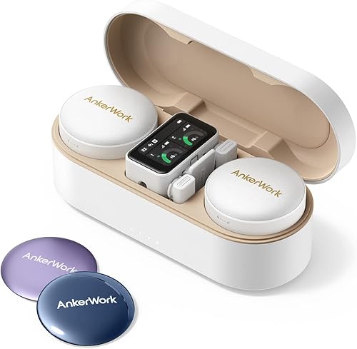AnkerWork Micrófono Lavalier inalámbrico M650, cancelación de ruido profesional, fundas magnéticas coloridas intercambiables, recogida de calidad de
