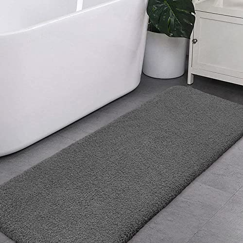 VANZAVANZU Long Bathroom Rugs Runner Bath Runner Rugs for Bathroom Non Slip Extra Soft Absorbent Long Bath Mat Microfiber Shaggy Thick Luxury Bath Mat Runner Machine Washable( 20"x70",Dark Grey) by VANZAVANZU - Used condition - US$30.09