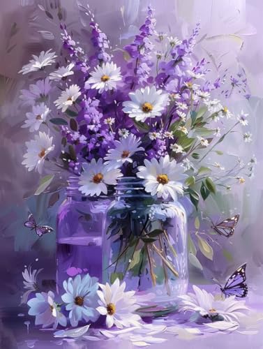 Diamond Painting fleur format 7D0x90cm avec motif bouteille pour loisirs créatifs adultes
