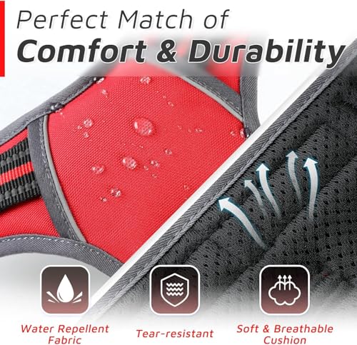 Image of No Pull Dog Chest Belt Harness, Comfortable & Adjustable Size for 14-23 Kg Dogs (Red, Medium)